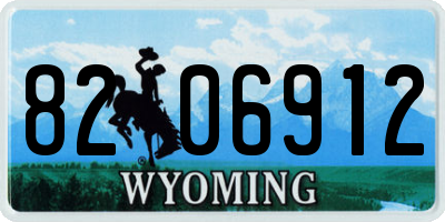 WY license plate 8206912