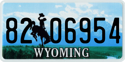 WY license plate 8206954