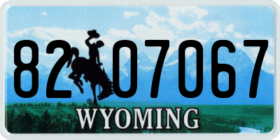 WY license plate 8207067