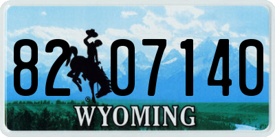 WY license plate 8207140