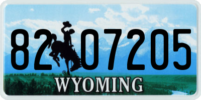 WY license plate 8207205