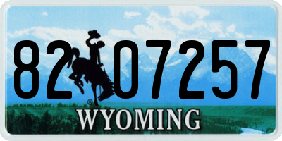 WY license plate 8207257