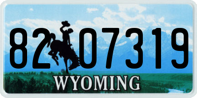 WY license plate 8207319