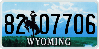 WY license plate 8207706