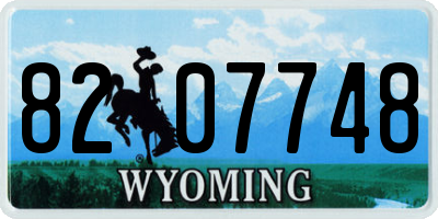 WY license plate 8207748