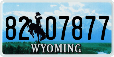 WY license plate 8207877