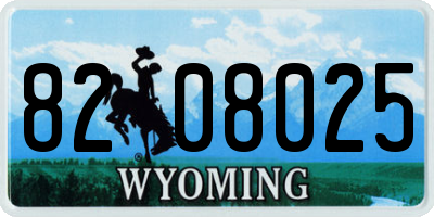 WY license plate 8208025