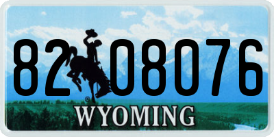 WY license plate 8208076