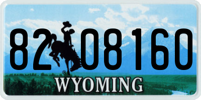 WY license plate 8208160