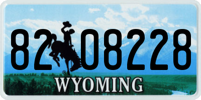 WY license plate 8208228