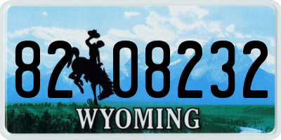WY license plate 8208232