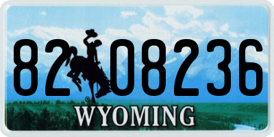 WY license plate 8208236