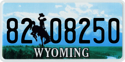 WY license plate 8208250