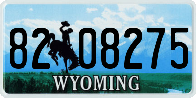 WY license plate 8208275