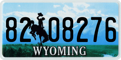 WY license plate 8208276