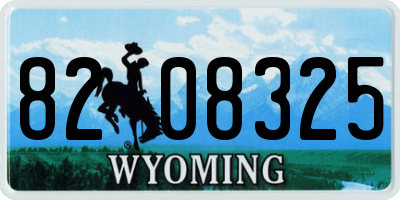 WY license plate 8208325