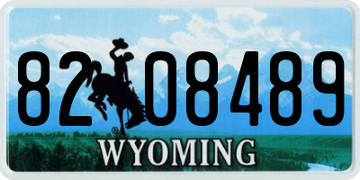 WY license plate 8208489