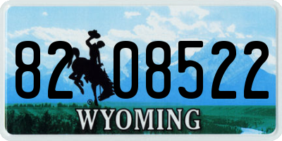 WY license plate 8208522