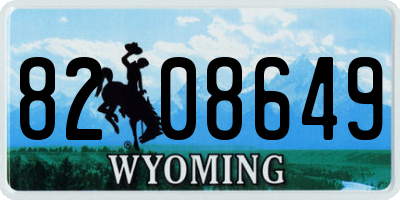 WY license plate 8208649