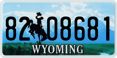 WY license plate 8208681