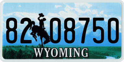 WY license plate 8208750