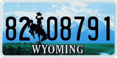 WY license plate 8208791