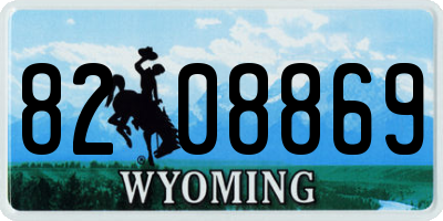 WY license plate 8208869