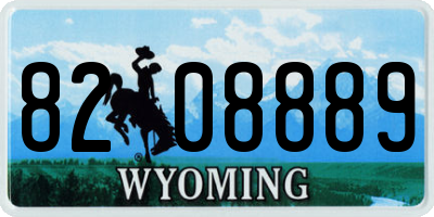 WY license plate 8208889
