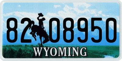 WY license plate 8208950