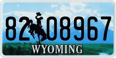 WY license plate 8208967