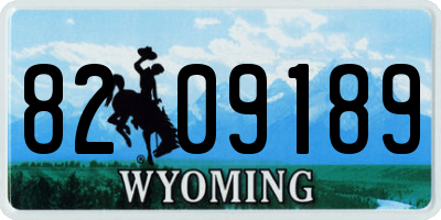WY license plate 8209189