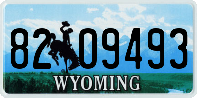 WY license plate 8209493