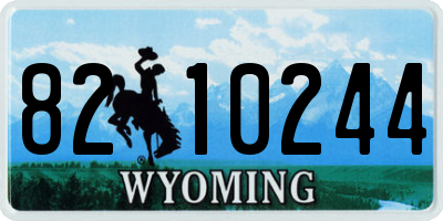 WY license plate 8210244