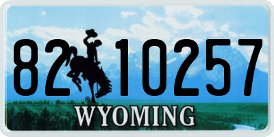 WY license plate 8210257