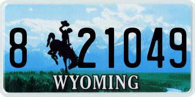 WY license plate 821049