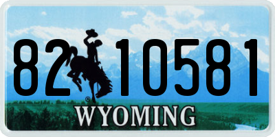 WY license plate 8210581