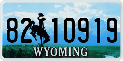 WY license plate 8210919
