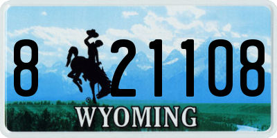 WY license plate 821108