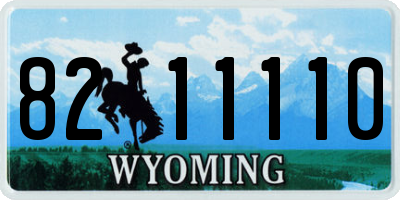 WY license plate 8211110