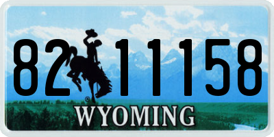 WY license plate 8211158