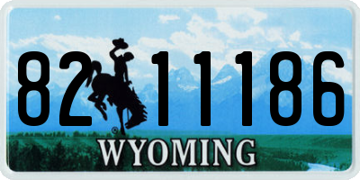 WY license plate 8211186