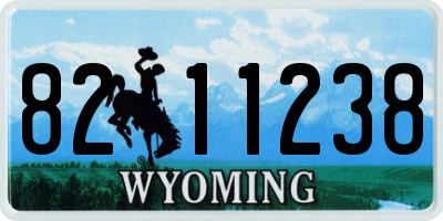 WY license plate 8211238