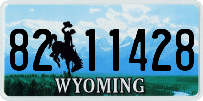 WY license plate 8211428