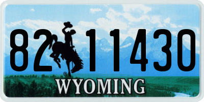 WY license plate 8211430