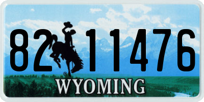 WY license plate 8211476