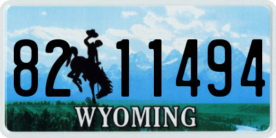 WY license plate 8211494