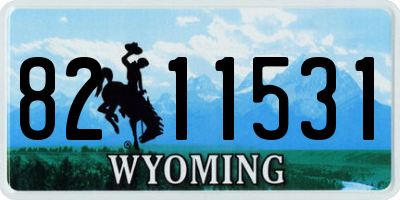 WY license plate 8211531