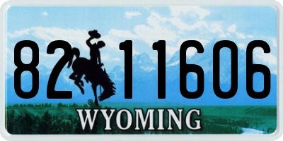WY license plate 8211606