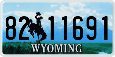WY license plate 8211691