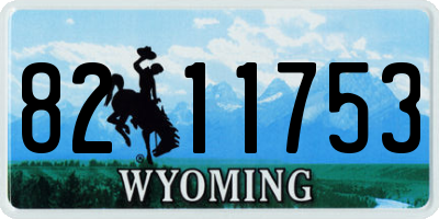 WY license plate 8211753